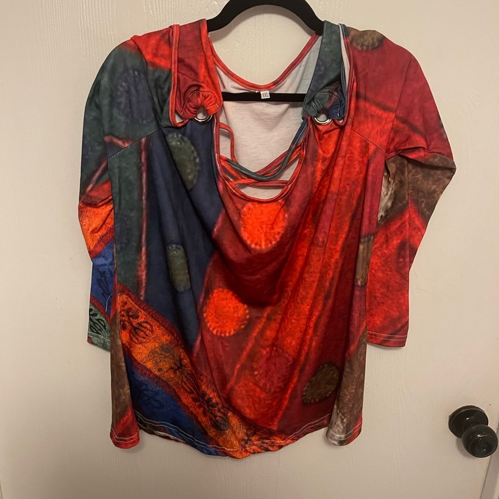 Colorful Women's Top with Artistic Design